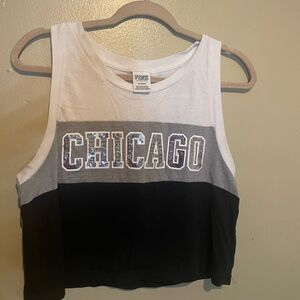 PINK white sox crop top